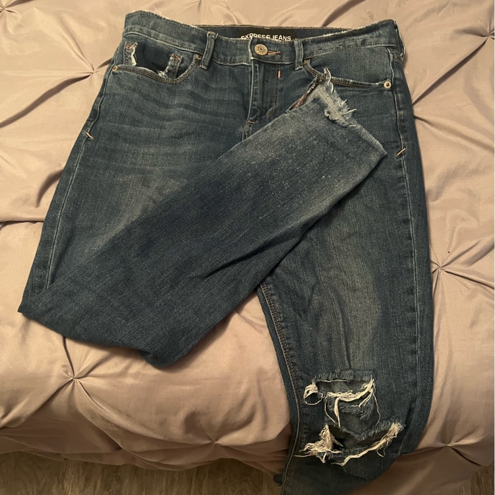 Express Ankle Leggings Mid Rise Distressed Sz 4R